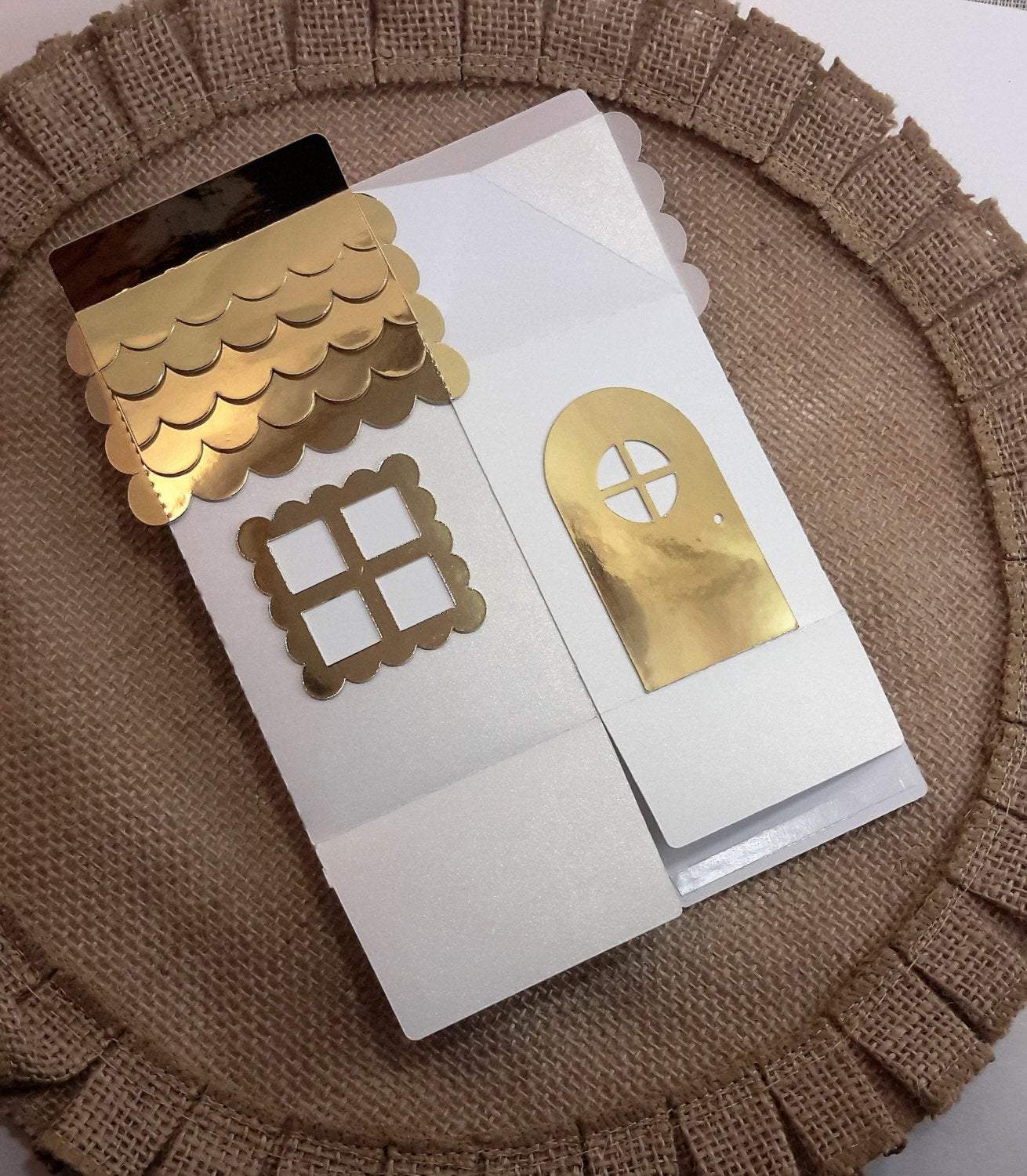 Adriana Ortiz Designs Favor Boxes Gold Little House Christmas Boxes.