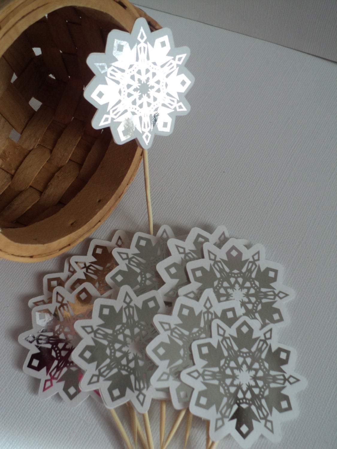 Adriana Ortiz Designs Cupcake toppers Snowflake Cupcake Toppers