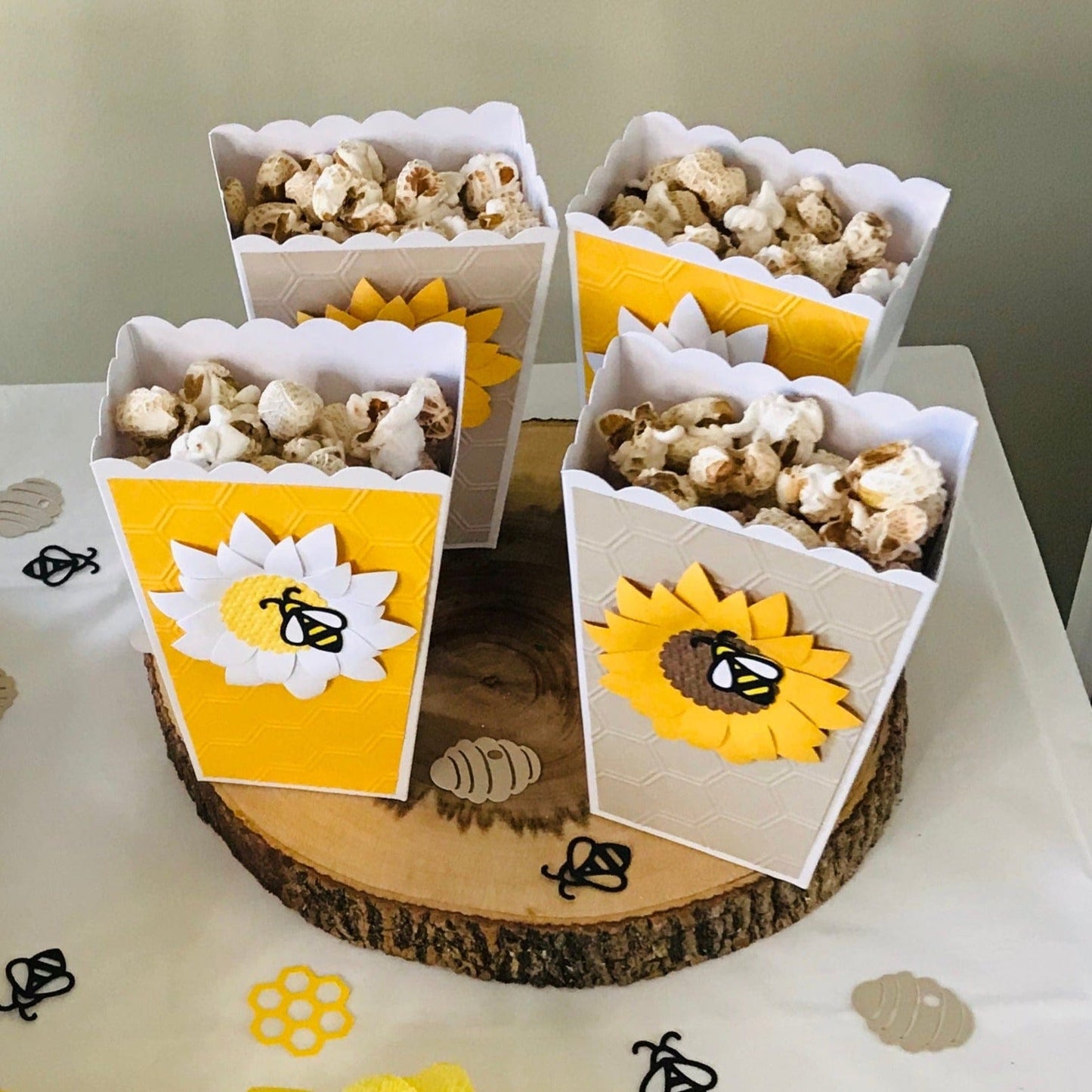 Adriana Ortiz Designs Popcorn Boxes Bee Theme Baby Shower Popcorn Boxes
