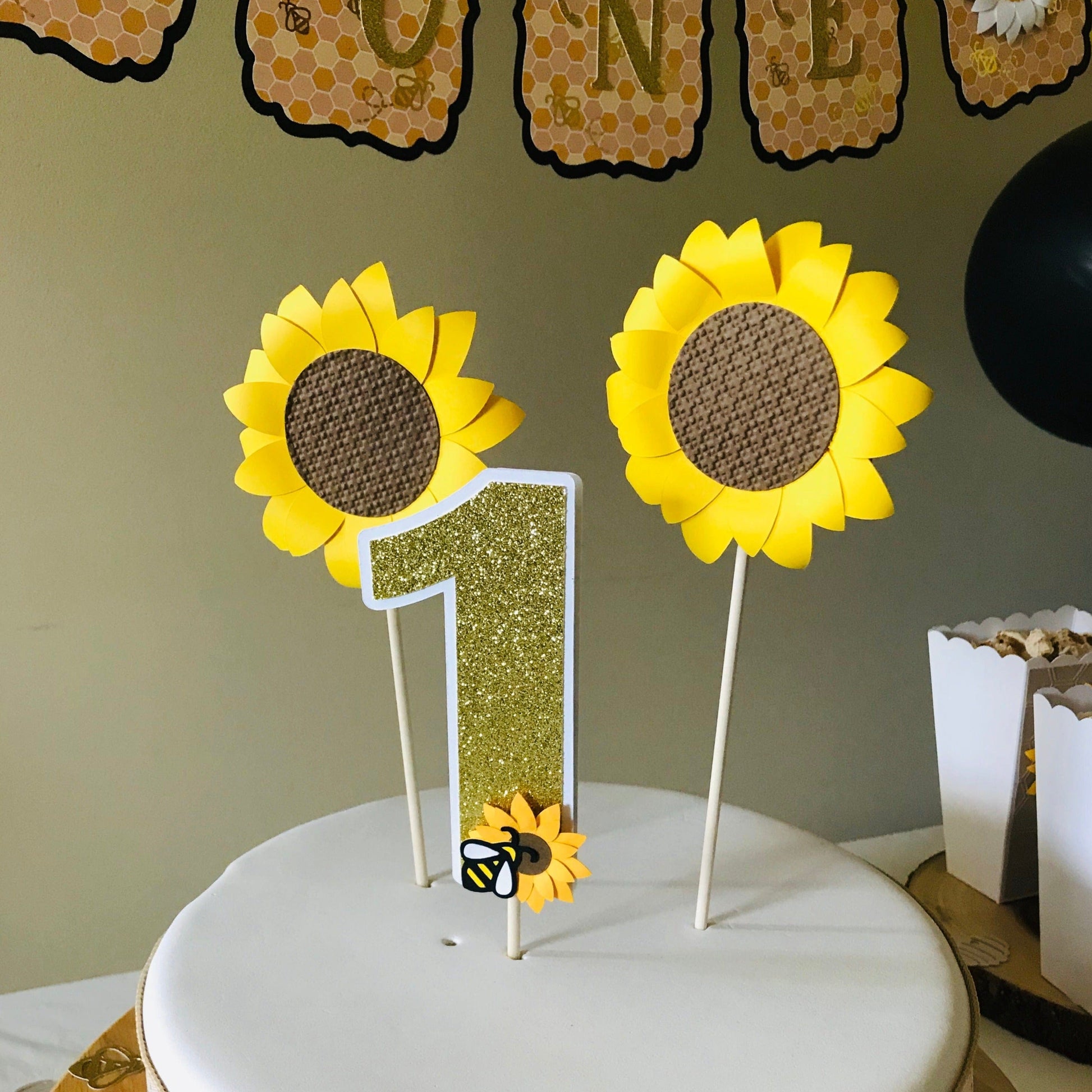 Adriana Ortiz Designs Cake Topper Bumble Bee Birthday Cake Topper