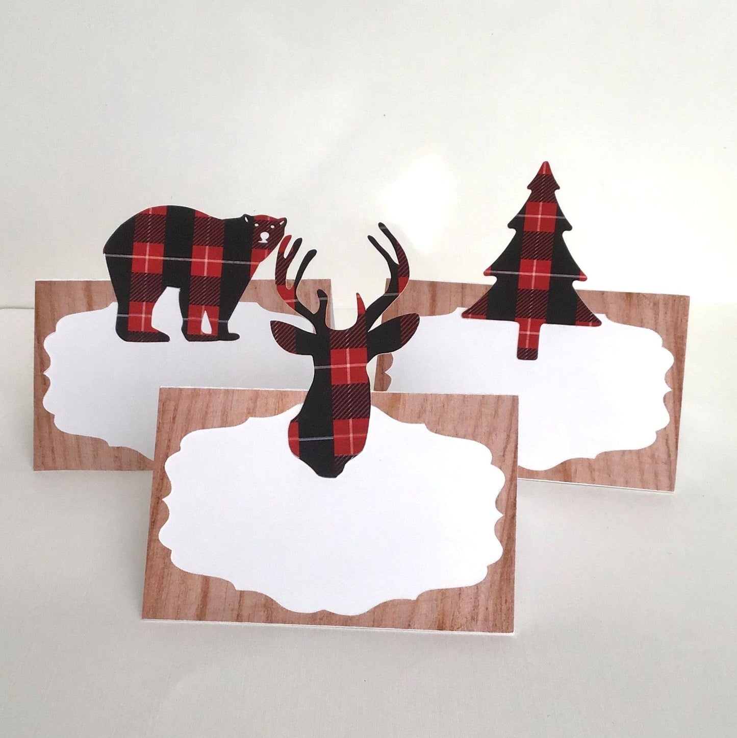 Adriana Ortiz Designs Place Cards Lumberjack Christmas Table Place Cards