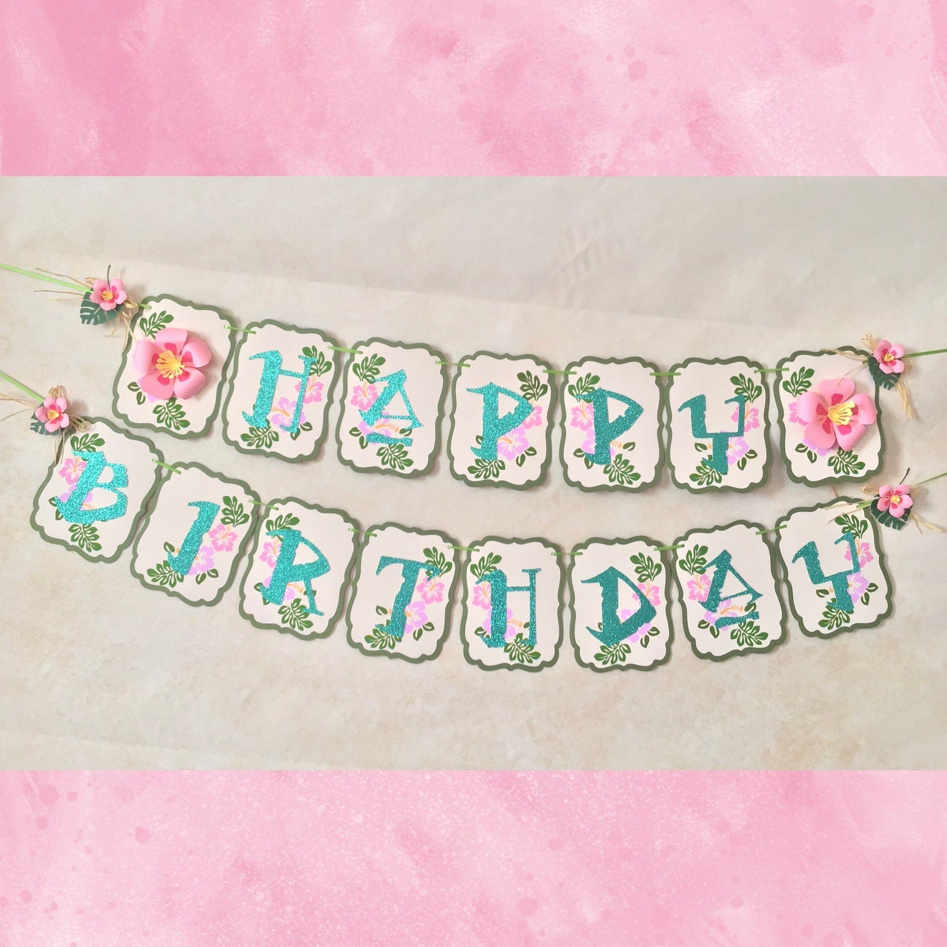 Adriana Ortiz Designs Banner Happy Birthday Moana Theme Birthday Banner.