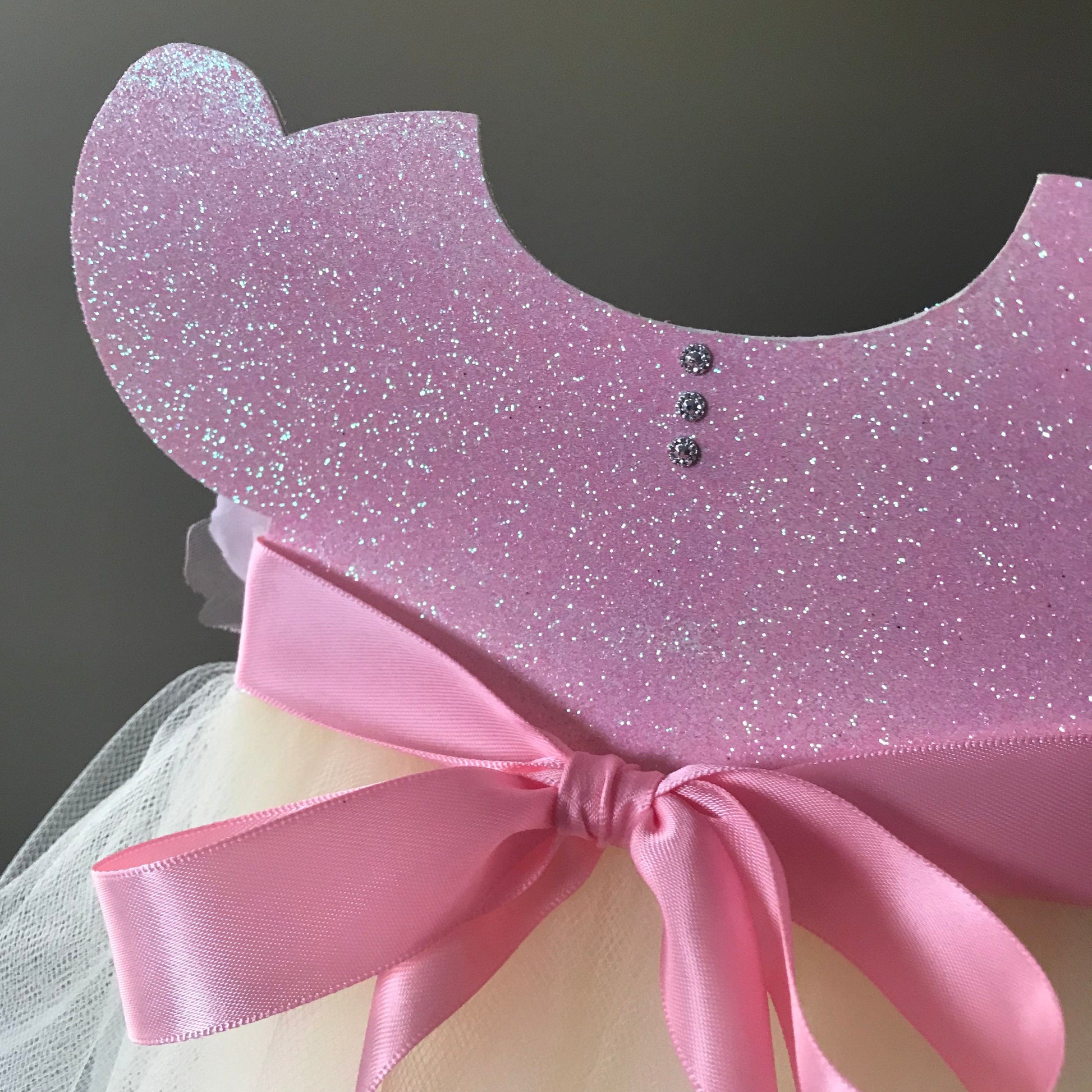 Adriana Ortiz Designs Tutu Dress Centerpiece Tutu dress with pink flowers centerpiece
