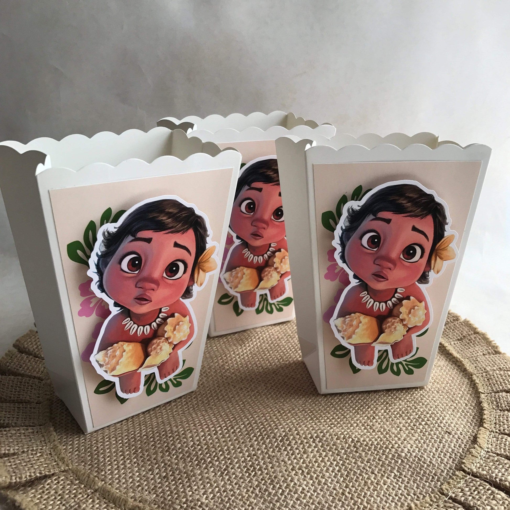 Adriana Ortiz Designs Popcorn Boxes Baby Moana Popcorn Boxes
