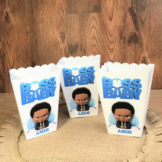 Adriana Ortiz Designs Popcorn Boxes Boss Baby Popcorn Box  African American