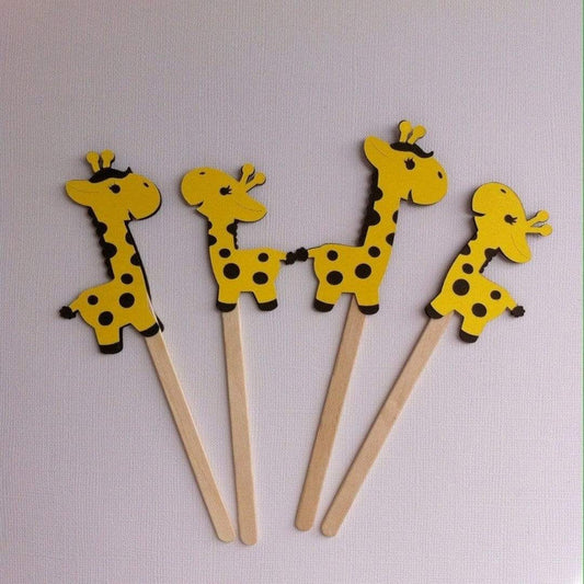 Adriana Ortiz Designs Cupcake toppers Giraffe Cupcake Toppers 6 Count. Baby Shower. Children Party Decoration. Giraffe Theme Party.