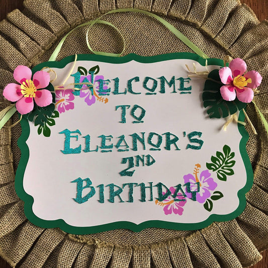 Adriana Ortiz Designs Door Birthday Sign Moana Birthday Welcome Sign.