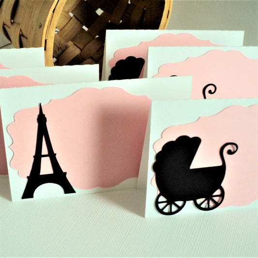 Adriana Ortiz Designs Place Cards Paris Baby Shower Place Cards, Set of 12