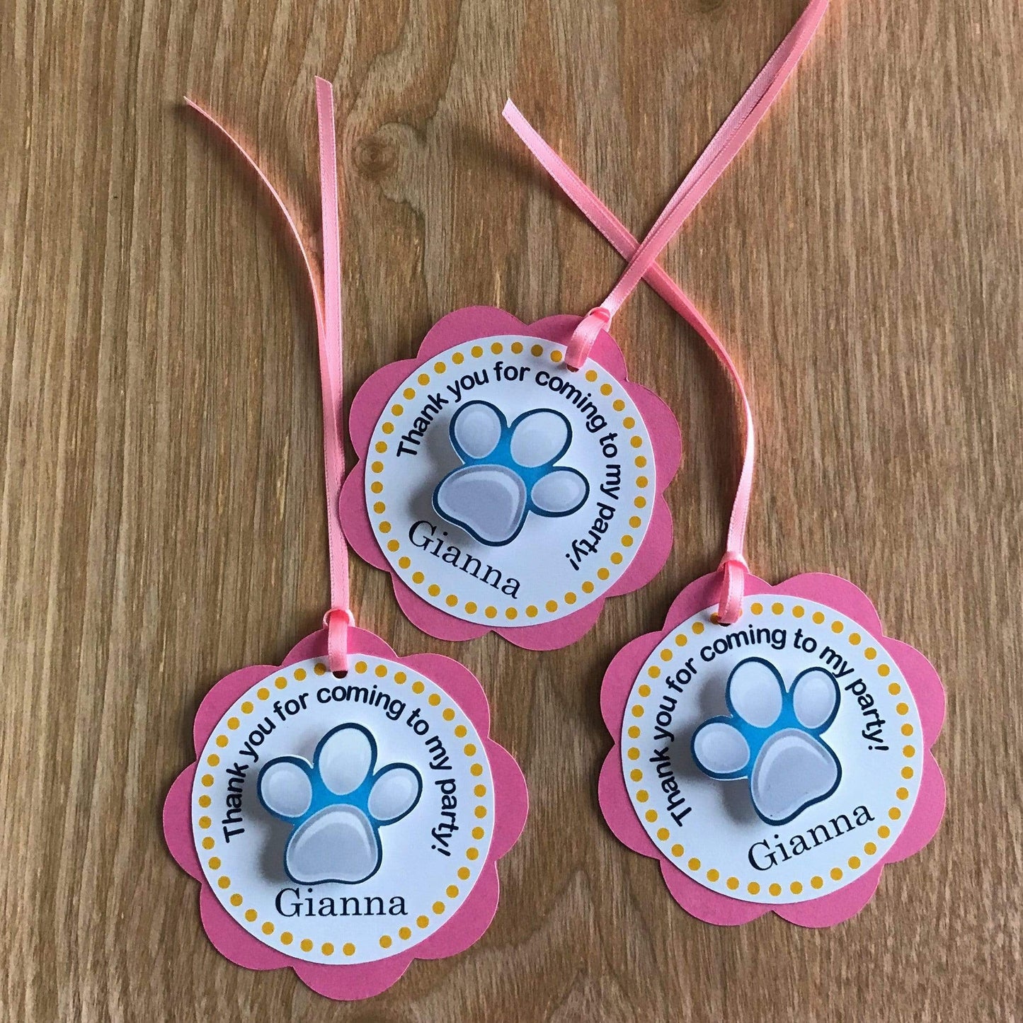 Adriana Ortiz Designs Tag Paw Patrol Thank you Tags Personalized, Set of 12