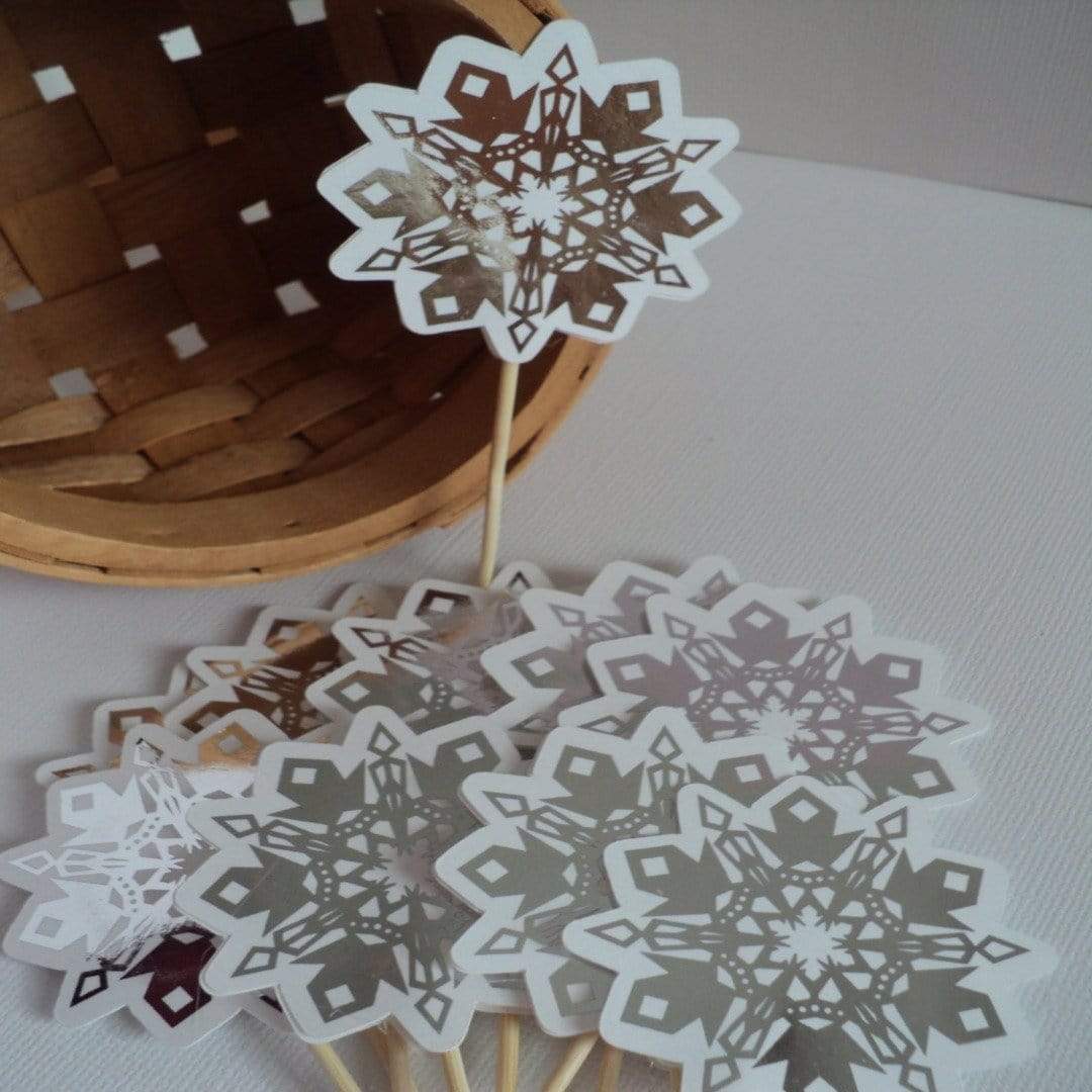 Adriana Ortiz Designs Cupcake toppers Snowflake Cupcake Toppers